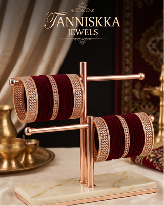 Trending Velvet Maroon Bridal Choora / Bangles Set (2.6-2.8)