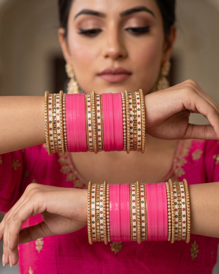 Pink Bridal Choora / Bangles Set (2.6-2.8)
