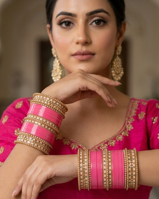 Pink Bridal Choora / Bangles Set (2.6-2.8)