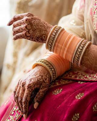 Peach Bridal Choora / Bangles Set (2.6-2.8)