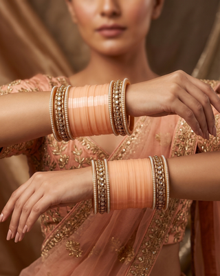 Peach Bridal Choora / Bangles Set (2.6-2.8)