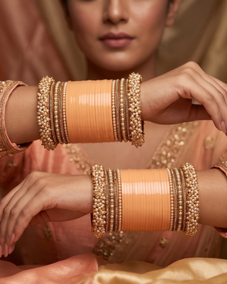 Peach Bridal Choora / Bangles Set (2.6-2.8)