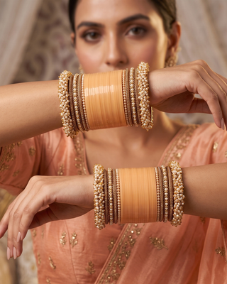 Peach Bridal Choora / Bangles Set (2.6-2.8)