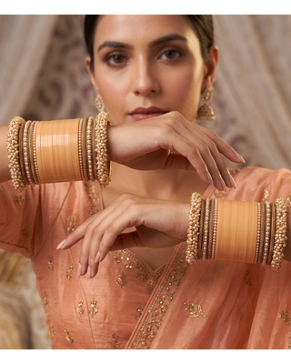 Peach Bridal Choora / Bangles Set (2.6-2.8)