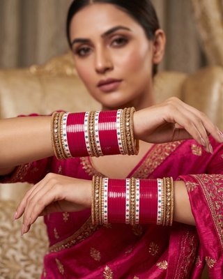 Gagri Pink Tone Choora / Bangles Set (2.6-2.8)