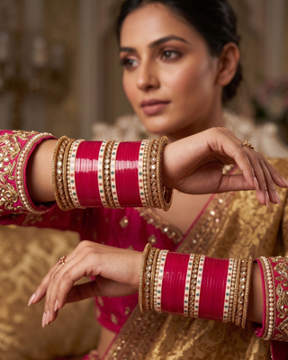 Gagri Pink Tone Choora / Bangles Set (2.6-2.8)