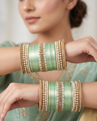 Mint Ombre Bridal Choora / Bangles Set (2.6-2.8)