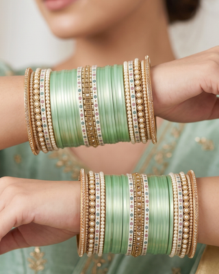 Mint Ombre Bridal Choora / Bangles Set (2.6-2.8)