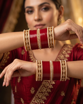 Red Bridal Choora / Bangles Set (2.4-2.6)