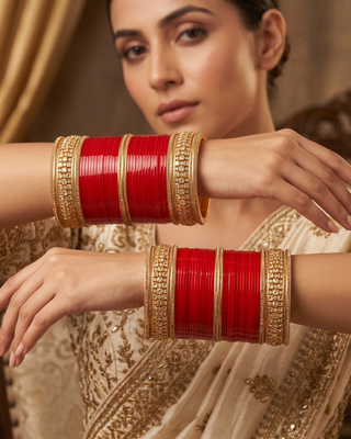 Regal Collection: Heritage Bridal Choora - Classic Crimson (2.6-2.8)