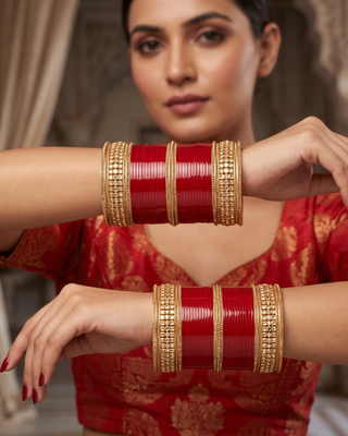 Regal Collection: Heritage Bridal Choora - Classic Crimson (2.6-2.8)