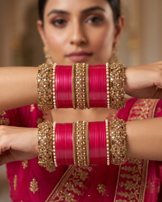 Maharani Collection: Timeless Bridal Choora - Fuchsia Radiance (2.6-2.8)