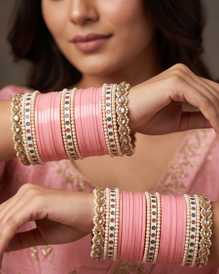 Maharani Collection: Timeless Bridal Choora - Blush Pearl (2.4-2.6)