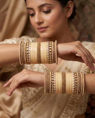 Regal Collection: Heritage Bridal Choora - Ivory Serenity (2.6-2.8)