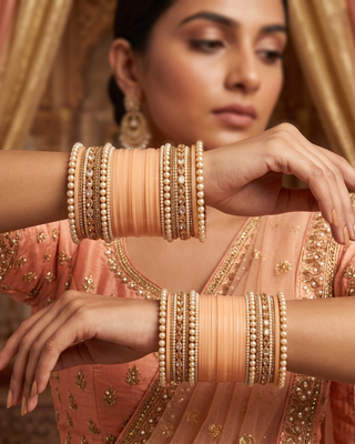 Maharani Collection: Timeless Bridal Choora - Blushing Petal Pearl (2.6-2.8)