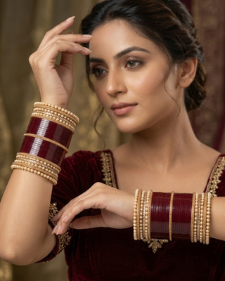 Regal Collection: Heritage Bridal Choora - Pearl Garnet (2.4-2.6)