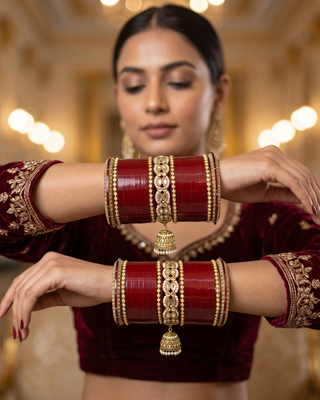 Exquisite Collection: Royal Bridal Choora - Regal Scarlet (2.6-2.8)