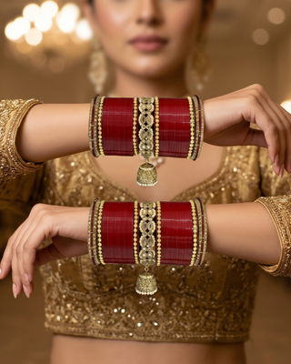 Exquisite Collection: Royal Bridal Choora - Regal Scarlet (2.6-2.8)
