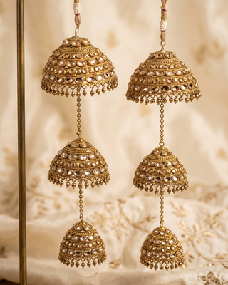 Traditional Polki Triple-Tier Bridal Kaleerein | Tanniskka Bridal
