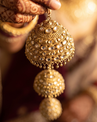 Traditional Polki Triple-Tier Bridal Kaleerein | Tanniskka Bridal