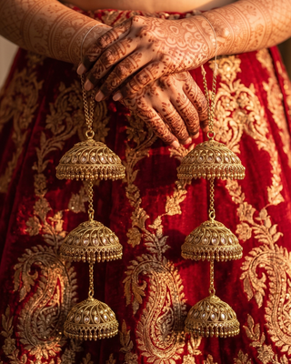 Traditional Polki Triple-Tier Bridal Kaleerein | Tanniskka Bridal