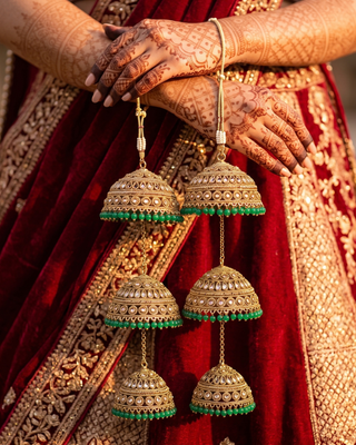 Traditional Polki Triple-Tier Bridal Kaleerein | Tanniskka Bridal