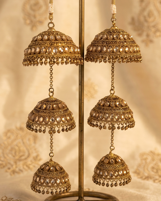Traditional Polki Triple-Tier Bridal Kaleerein | Tanniskka Bridal