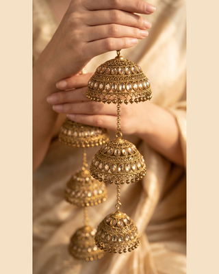 Traditional Polki Triple-Tier Bridal Kaleerein | Tanniskka Bridal