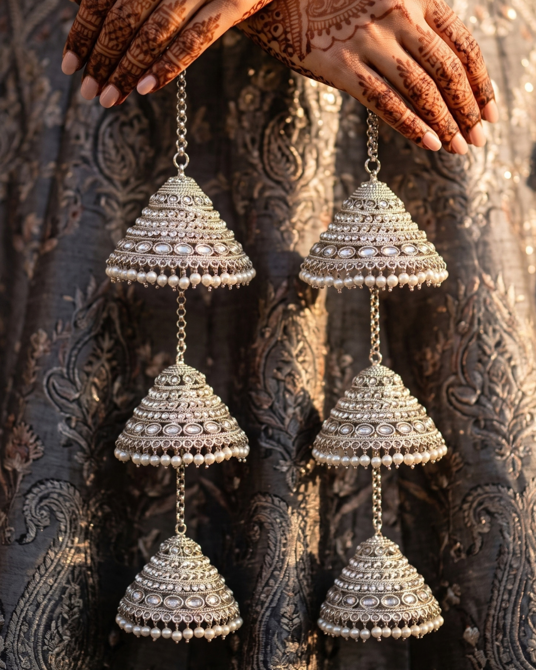 Traditional Polki Triple-Tier Bridal Kaleerein | Tanniskka Bridal
