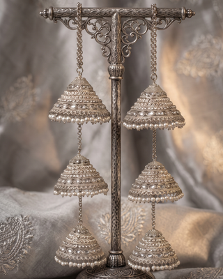 Traditional Polki Triple-Tier Bridal Kaleerein | Tanniskka Bridal