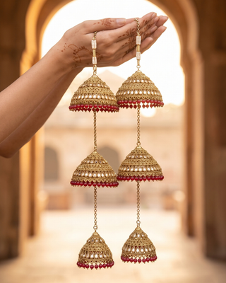 Traditional Polki Triple-Tier Bridal Kaleerein | Tanniskka Bridal