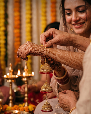 Traditional Polki Triple-Tier Bridal Kaleerein | Tanniskka Bridal