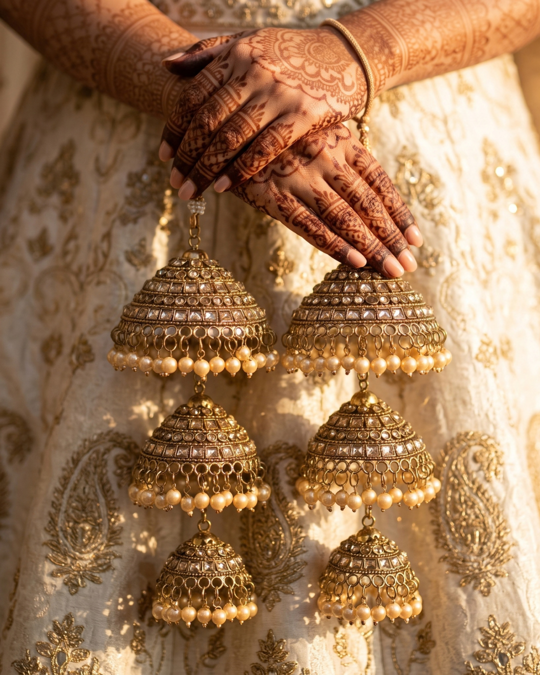 Traditional Polki Triple-Tier Bridal Kaleerein | Tanniskka Bridal