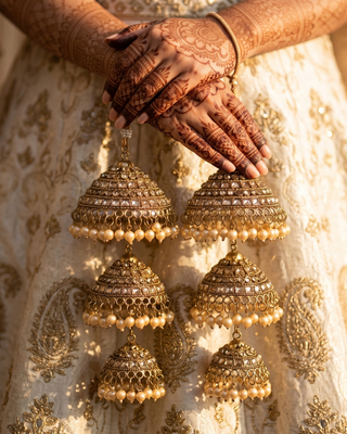 Traditional Polki Triple-Tier Bridal Kaleerein | Tanniskka Bridal