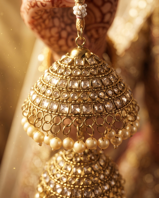 Traditional Polki Triple-Tier Bridal Kaleerein | Tanniskka Bridal