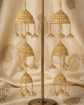 3-Tier AD Waterfall Jhumka Kalire for Brides | Tanniskka Bridal