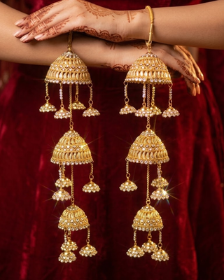 3-Tier AD Waterfall Jhumka Kalire for Brides | Tanniskka Bridal
