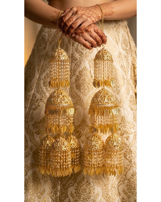 Punjabi Pipal Patti Golden Kaleerein | Tanniskka Bridal