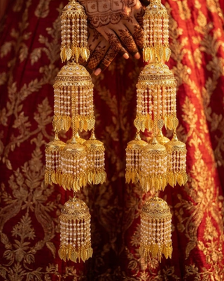 Punjabi Pipal Patti Golden Kaleerein | Tanniskka Bridal
