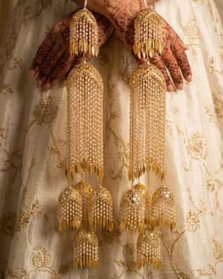 Punjabi Pipal Patti Golden Kaleerein | Tanniskka Bridal
