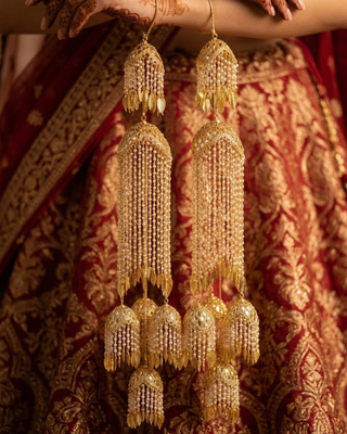 Punjabi Pipal Patti Golden Kaleerein | Tanniskka Bridal