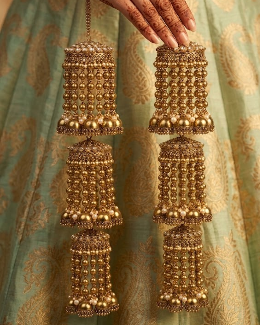 Traditional Triple-Tier Golden Cascade Kaleerein | Tanniskka Bridal