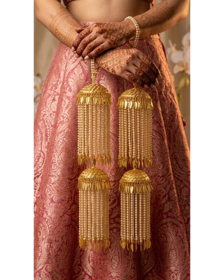 Regal Punjabi Pipal Patti Golden Kaleerein | Tanniskka Bridal