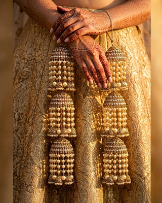Traditional 3-Tier Pearl Jhumka Kalire | Tanniskka Bridal