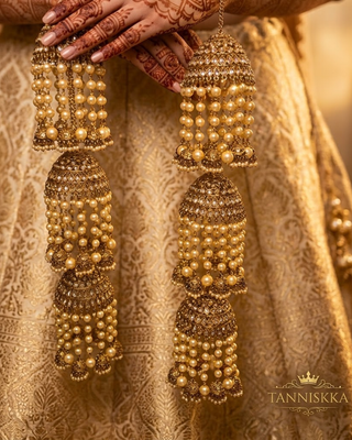 Traditional 3-Tier Pearl Jhumka Kalire | Tanniskka Bridal