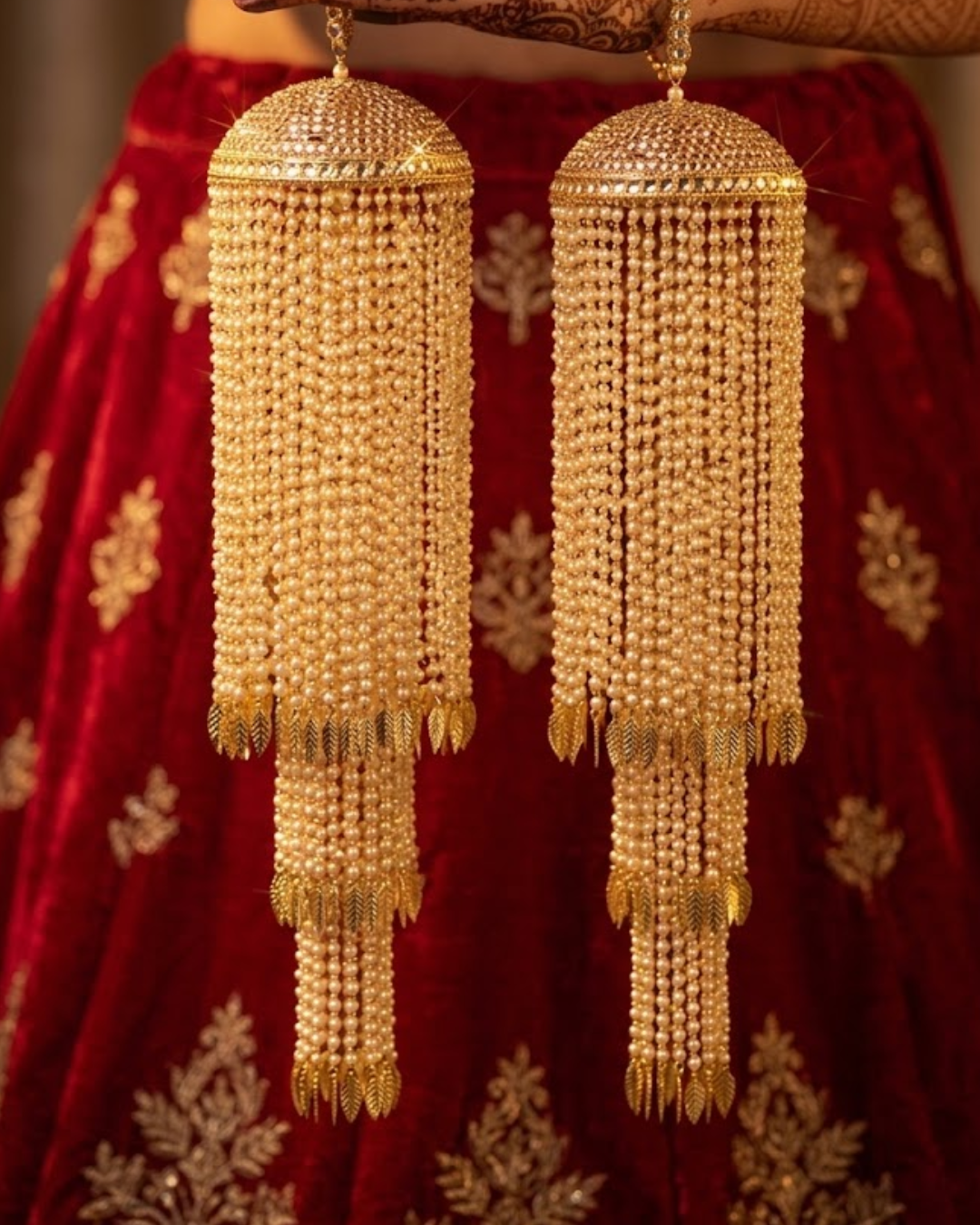 Traditional Pearl Waterfall Cascade Dome Kalire | Tanniskka Bridal