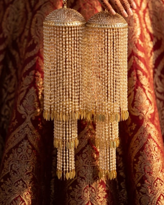 Traditional Pearl Waterfall Cascade Dome Kalire | Tanniskka Bridal