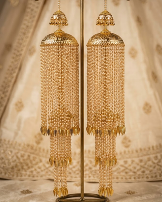 Traditional Pearl Waterfall Cascade Dome Kalire | Tanniskka Bridal
