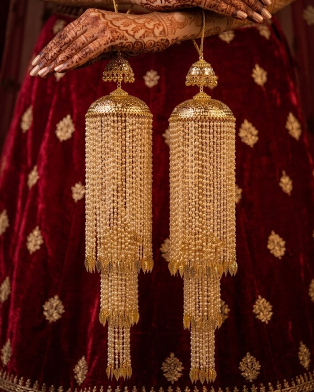Traditional Pearl Waterfall Cascade Dome Kalire | Tanniskka Bridal