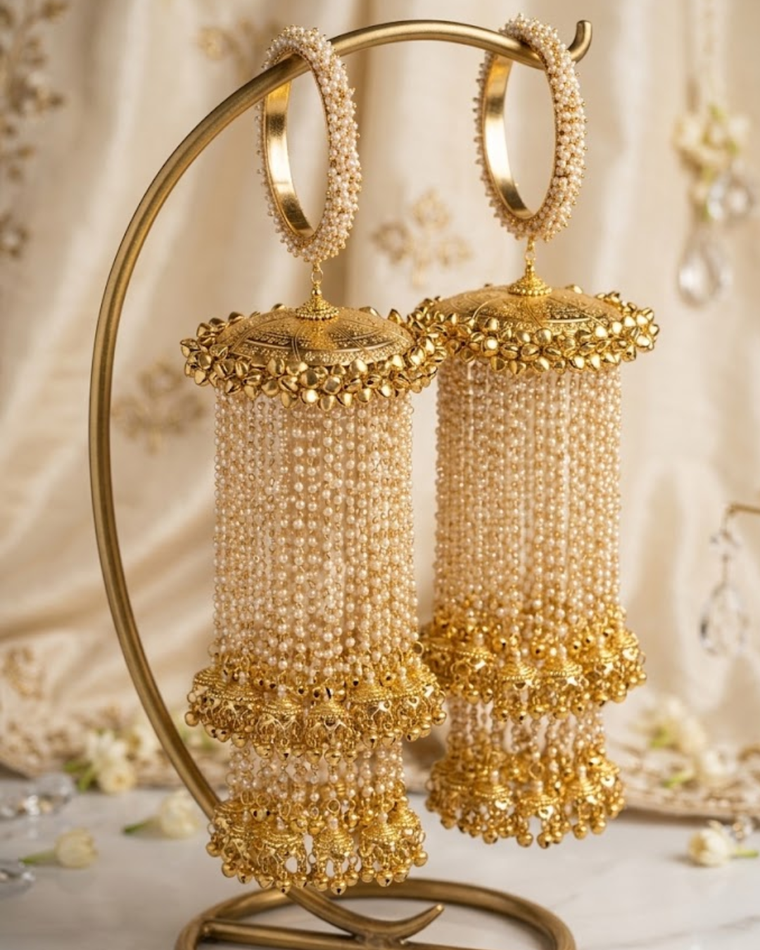 Multi-Tier Pearl Waterfall Kalire | Tanniskka Bridal
